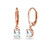 LOVVE Rose Gold Flashed Sterling Silver Aquamarine 7x5mm Oval Dangle Leverback Earrings