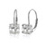 Sterling Silver Light Green Amethyst 7x7mm Cushion-Cut Leverback Earrings