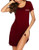 Ekouaer Women s Cotton Nightgown Sleepwear Short Sleeves Shirt Casual Sleepdress Wine Red L