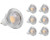 GOOLSUN 5-watt GU10 LED COB Flood Bulb, 2700K Warm White, Dimmable, 90° Beam Spread, 50-watt Equivalent, 500 lumens, CRI 80+, AC 120V, 2.4" Length, 6-Pack