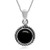 Silvershake Created Black Onyx 925 Sterling Silver Rope Solitaire Pendant with 18 Inch Chain Necklace