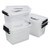 Leendines 6 Quart Latching Plastic Storage Box  6 Packs  Clear Storage Bin