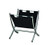 Monarch I 2034 Leather-Look Metal Magazine Rack, Black/Chrome