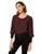 BCBGeneration Women s Puff Sleeve SNAP Back TOP  Wine red Combo  S