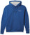 Champion Men s Powerblend Graphic Hoodie  Regal Navy - Left Chest Script  Large