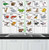 Ambesonne Educational Kitchen Curtains, Alphabet Learning Chart with Cartoon Animals Names Letters Upper and Lowercase, Window Drapes 2 Panel Set for Kitchen Cafe, 55 W X 39 L Inches, Multicolor