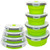 CARTINTS Green Collapsible Food Storage Containers With Lids  Silicone Lunch Containers  Microwave and Freezer Safe  Set of 4