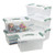 Kiddream Set of 6 Clear Plastic Bins  Latch Storage Box with Handle Green