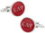 Cuff-Daddy Kappa Alpha Psi Cuff Links with Hard-Sided Presentation Box - Red   Silver