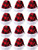 URATOT 12 Pack Christmas Santa Hat Red and Black Plaid Santa Hat Luxury Plush Hat for Christmas Costume Party and Holiday Event
