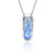 Honolulu Jewelry Company Sterling Silver Flip Flop CZ Accented Necklace Pendant with Simulated Blue Opal and 18  Box Chain