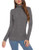 Aibrou Gray Turtleneck Sweater for Women Casual Long Sleeve Knit Pullover Tops