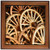 3dRose ft698171 Japan  Gifu  Takayama  Antique Wagon Wheels-As15 Jme0038-John and Lisa Merrill-Framed Tile Artwork  8 by 8-Inch