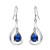 EVER FAITH Women s 925 Sterling Silver Prong CZ Simple Teardrop Daily Hook Dangle Earrings Blue