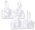 JUST MY SIZE Women s Satin Stretch Wirefree Plus Size Bra 2-Pack  White  48C