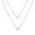 Sterling Silver Jewelry Double Layered love Heart Necklace Pendant Handmade Dainty Choker for Women Girls