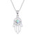 KELITCH 925-Sterling-Silver Hamsa Hand of Fatima Necklace with Created-Opal Pendant Necklace for Women Girls 16  2   Extender - White