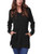 DJT FASHION Womens Long Sleeve Side Split Loose Casual Pullover Tunic M Black