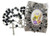 Religious Gifts Silver Tone First Communion Rosary Box with Resin Chalice and Black Rosary  2 1-2 Inch