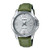 Casio MTP-V004L-3B Men s Stainless Steel Green Leather Band Silver Dial Date Watch