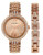 Ellen Tracy Womens Watch   Bracelet Set with Crystal Embellishment Rose Gold