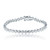 Sterling Silver 2-1MM Round Cut Bezel 7  Set Cubic Zirconia Tennis Bracelet