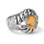 Carolyn Pollack Sterling Silver Yellow Citrine November Birthstone Rope and Scroll Ring Size 7