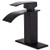 Wovier Matte Black Waterfall Bathroom Sink Faucet with Supply Hose Single Handle Single Hole Lavatory Faucet Basin Mixer Tap Commercial