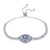 BAMOER 925 Sterling Silver Expandable Lucky Blue Evil Eye Chain Bracelet with Sparkling Cubic Zirconia for Women Style 1