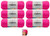 Caron Simply Soft Yarn - 6 Pack with Pattern Neon Pink