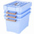 WYT Blue Plastic Storage Container Bins Set of 3  Modular Stackable Storage Box with Latching Handle and Lid  3 Pack  11 Quart
