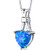 Created Blue Opal Heart Pendant Necklace Sterling Silver 1-50 Carats