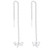JO WISDOM Women Earrings 925 Sterling Silver Threader Pull Through Earrings with White Gold Plated dragonfly Threader