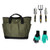 Garden Tool Set 5Piece Heavy Duty Gardening Tote Bag Gardening Tool Kits in Cast Aluminum Ergonomic Heavy Gardening Tools for Women