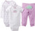 Carter s Baby Girls  3 Piece Take me Away Set Baby - Loved - Lavender - 3 Months