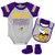 Outerstuff NFL Infants Blitz 3 Piece Creeper  Bib and Booty Bodysuit Set - Minnesota Vikings 18 Months