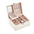 Uzsoeey Jewelry Box Organizer with Mirror for Women Girls  Lockable 2 Layers Jewelry Display Box for Necklaces Rings Earrings Watches Bracelets  White