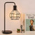 Industrial Desk Lamp with Metal Cage  Edison Table Lamps  Bedside Nightstand Lamp for Bedroom  Coffee Table  Dresses  Dorm Room  Black