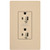 Lutron SCR-15-DDTR-DS Satin Colors 15-Amp Dual Dimmable Tamper Resistant Receptacle  Desert Stone