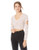 BCBGeneration Women s Shirred Front Crop TOP  Rose Smoke Combo  L