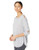 Calvin Klein Women s Westside Stripe Curved Hem Pullover  Pearl Grey Heather Combo  Large