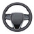 DIY Sew Black Microfiber Leather Car Steering Wheel Cover for 2018 2019 Toyota Camry - 2019 2020 Avalon - 2020 Corolla - 2019 RAV4 Black Thread