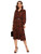 Milumia Women s Snakeskin Print Collar Long Sleeve Button Front Belted Long Shirt Dress Brown Medium