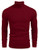Coofandy Mens Ribbed Slim Fit Knitted Pullover Turtleneck Sweater  Wine Red  Small