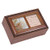 Cottage Garden Treasuring Memories Woodgrain Rope Trim Petite Music Box with Locket Plays Wind Beneath My Wings