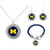 FTH Michigan Wolverines Crystal Jewelry Combo Bracelet  Necklace  Earrings