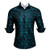 Barry-Wang Men Shirts Paisley Flower Woven Silk Dress Shirt Long Sleeve Formal-Leisure Teal