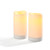 Large Outdoor Solar Candles - 4x8 Flameless Pillar Candle Set  White Resin  Flickering LED Light  Dusk to Dawn Timer  Rechargeable Solar Battery Included  Waterproof for Patio Decor - 2 Pack