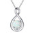 FANCIME Sterling Silver Created Opal Dainty Infinity Pendant Necklace October Birthstone Jewelry for Women