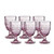 Colored Glass Goblet Vintage - Inspired Pressed Pattern Glass Wedding Goblet - 8.5 Ounce (Pink)